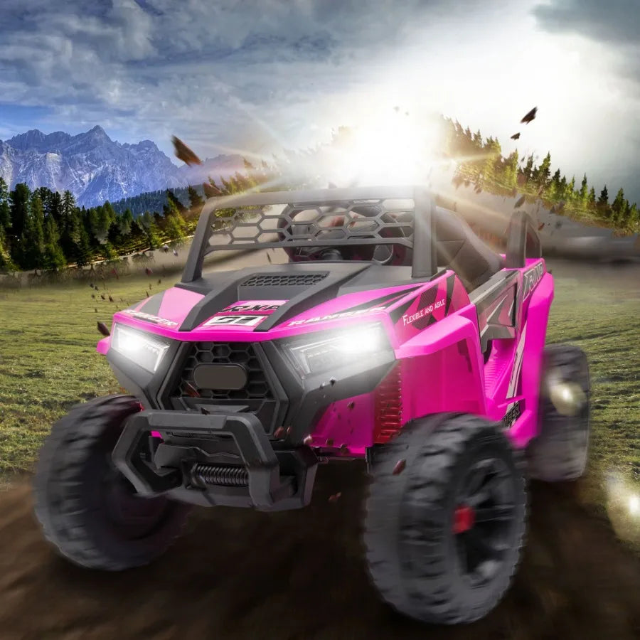 12V kids Ride On Mini UTV Electric Car with Front LED Lights and Horn Single Seat with a Safety Belt Forward Reverse Function