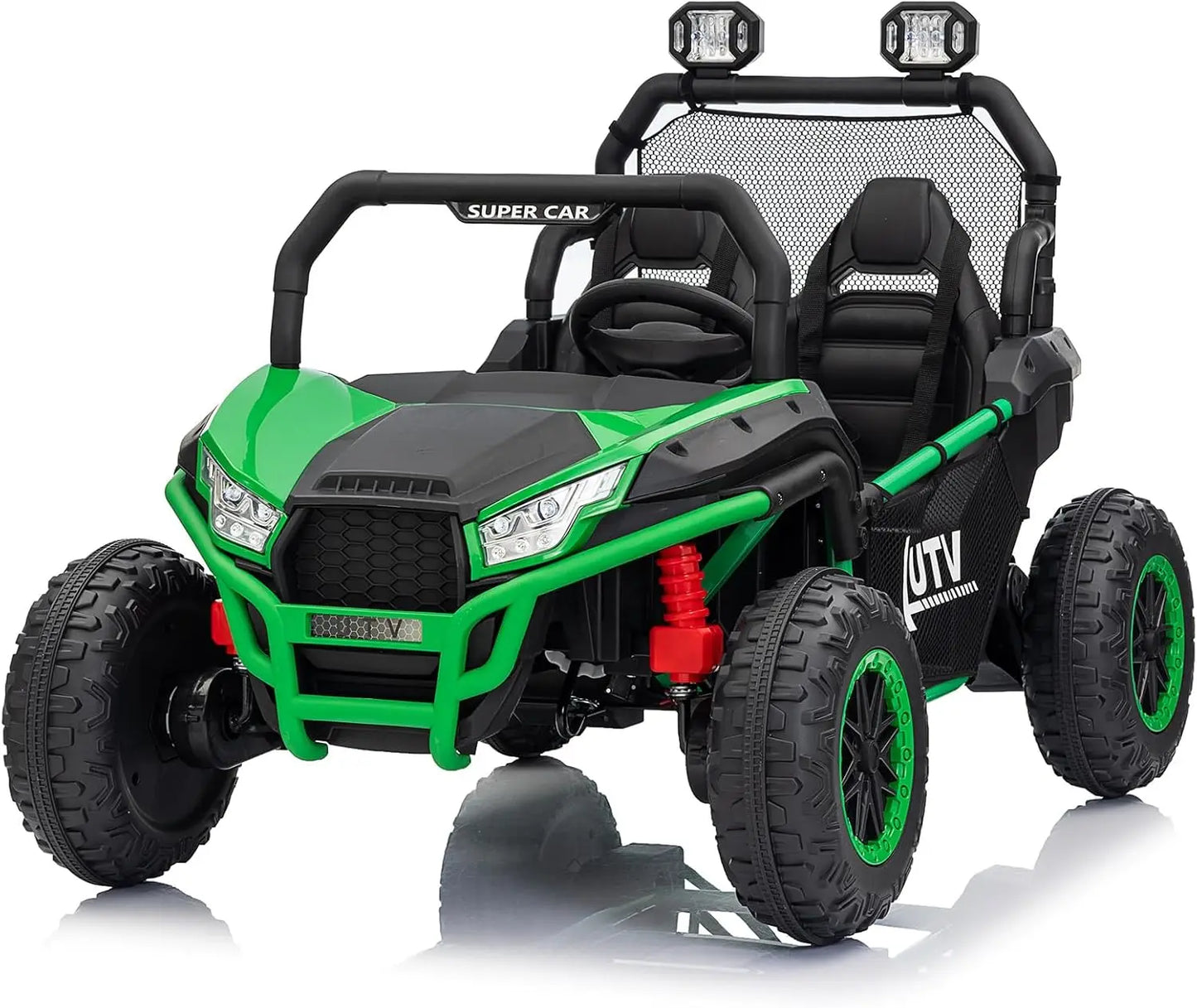 24V Ride on UTV Kids Car with Remote Control, Ride on Truck with Spring Suspensions, 2 Speeds,Lights, Treaded Tires