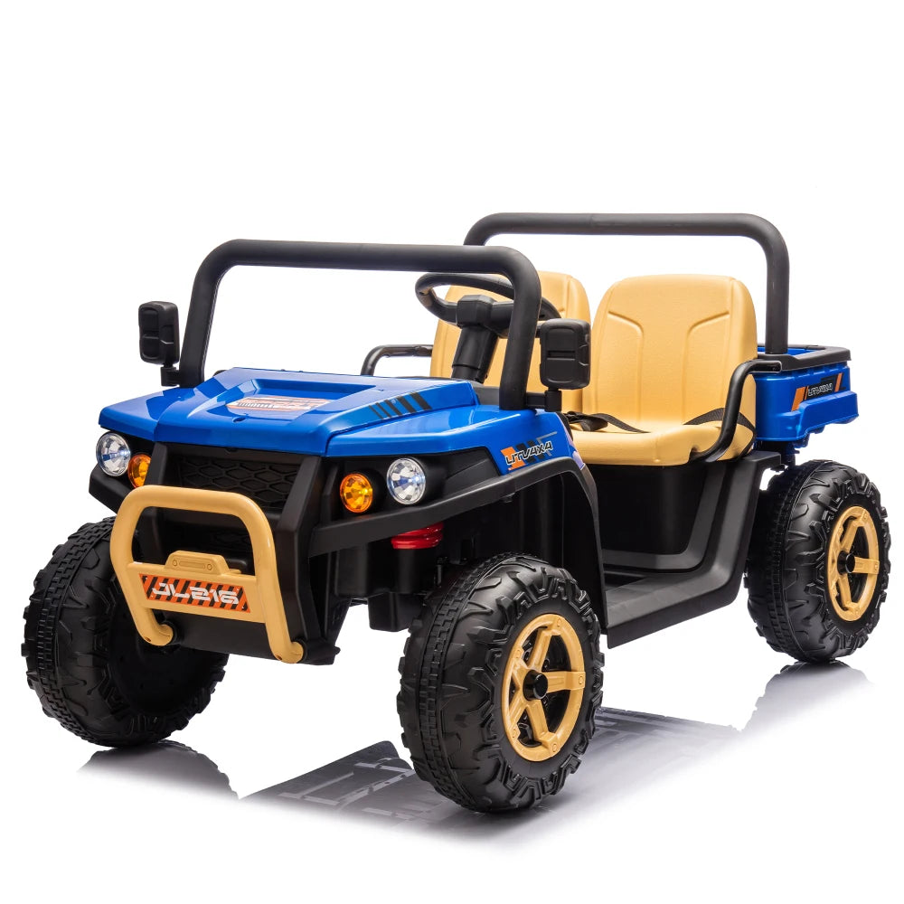 24V XXXL Kids Ride on UTV W/Parents Remote Control,Two-seater,Automatic Tipping Bucket,Rear Wheel Suspension,Slow Start