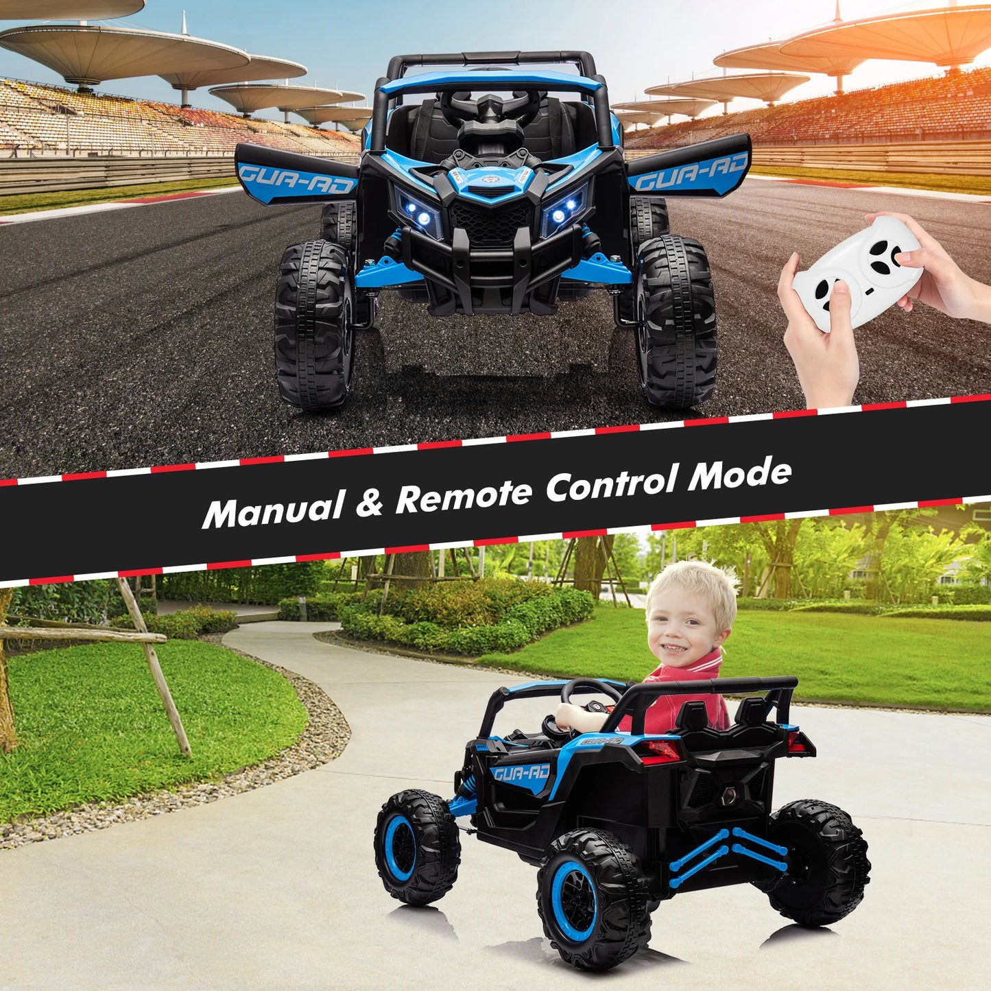 Kids UTV With Remote Control, 24V Ride On Car, Battery Powered Electric Vehicles, Spring Suspension, 200W Motor, Metal Frame
