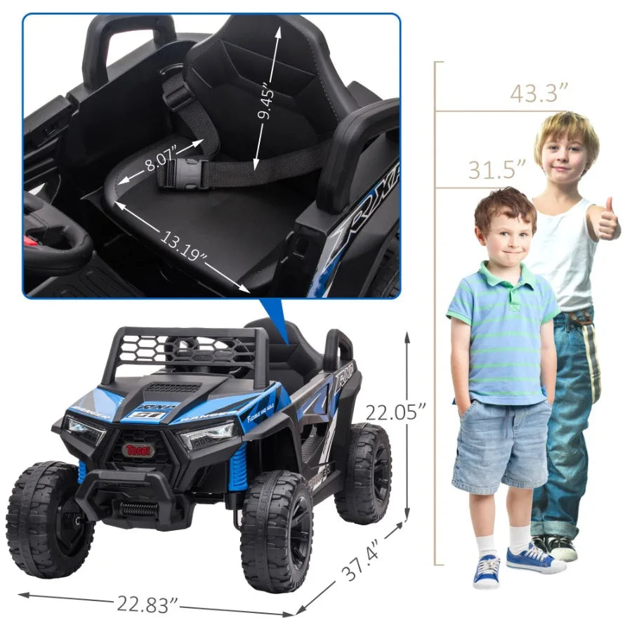 12V kids Ride On Mini UTV Electric Car with Front LED Lights and Horn Single Seat with a Safety Belt Forward Reverse Function