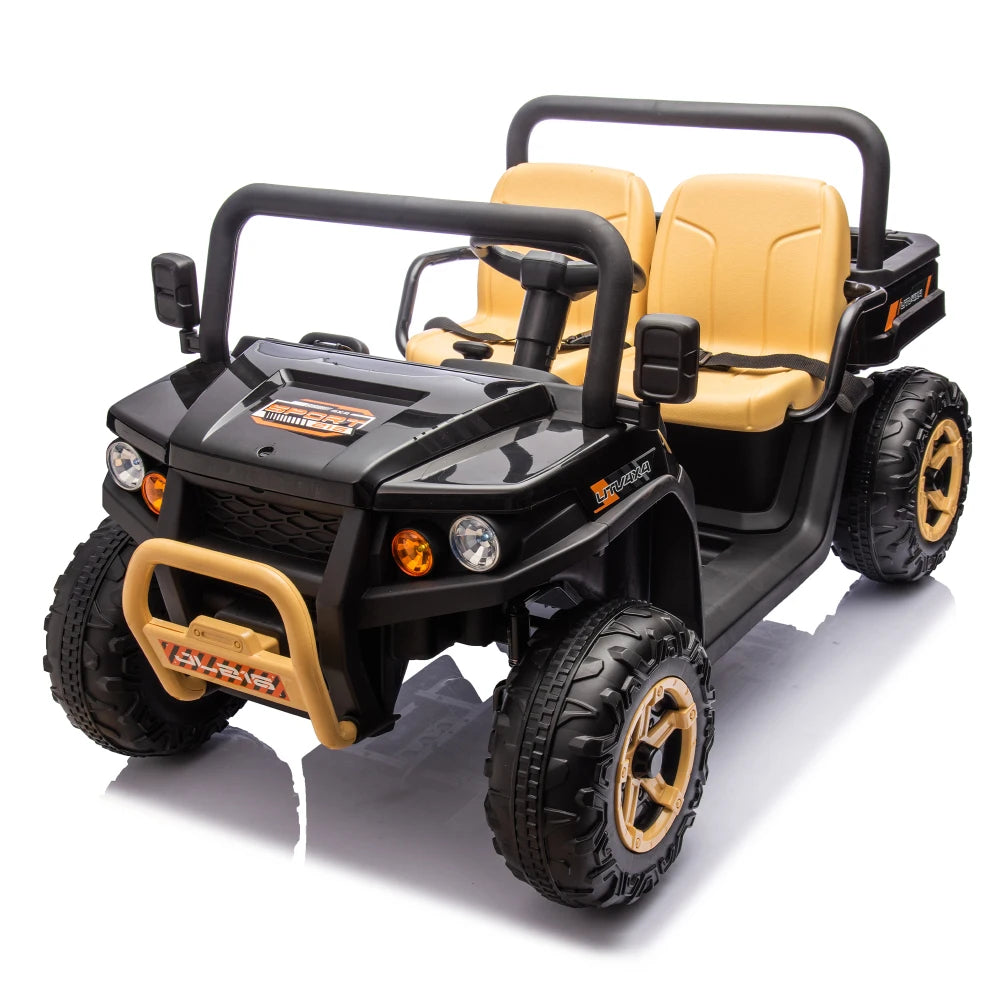 24V XXXL Kids Ride on UTV W/Parents Remote Control,Two-seater,Automatic Tipping Bucket,Rear Wheel Suspension,Slow Start