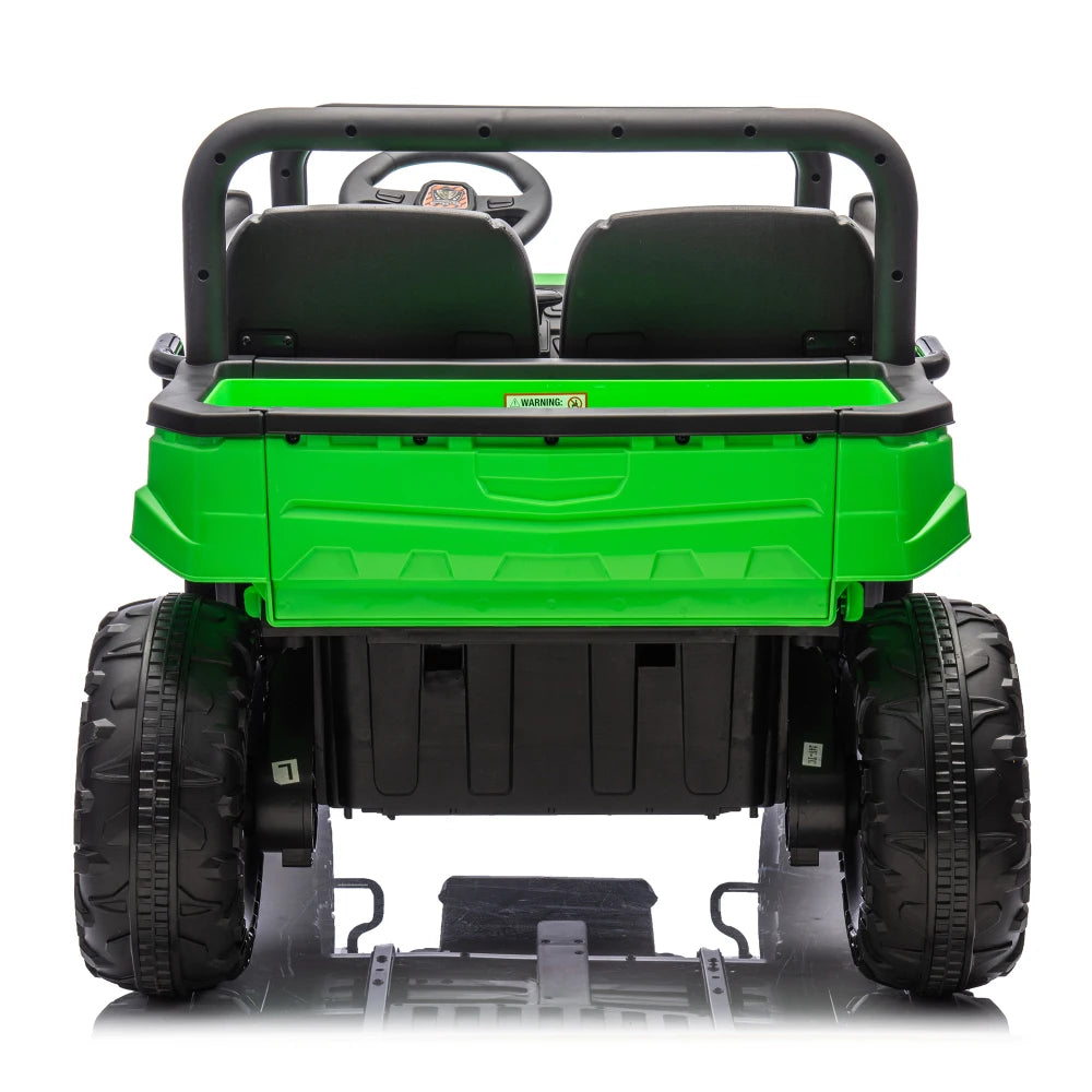 24V XXXL Kids Ride on UTV W/Parents Remote Control,Two-seater,Automatic Tipping Bucket,Rear Wheel Suspension,Slow Start