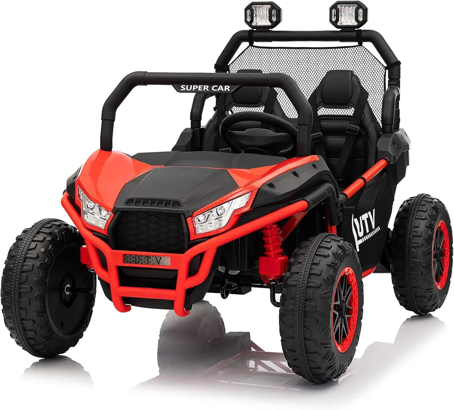 24V Ride on UTV Kids Car with Remote Control, Ride on Truck with Spring Suspensions, 2 Speeds,Lights, Treaded Tires