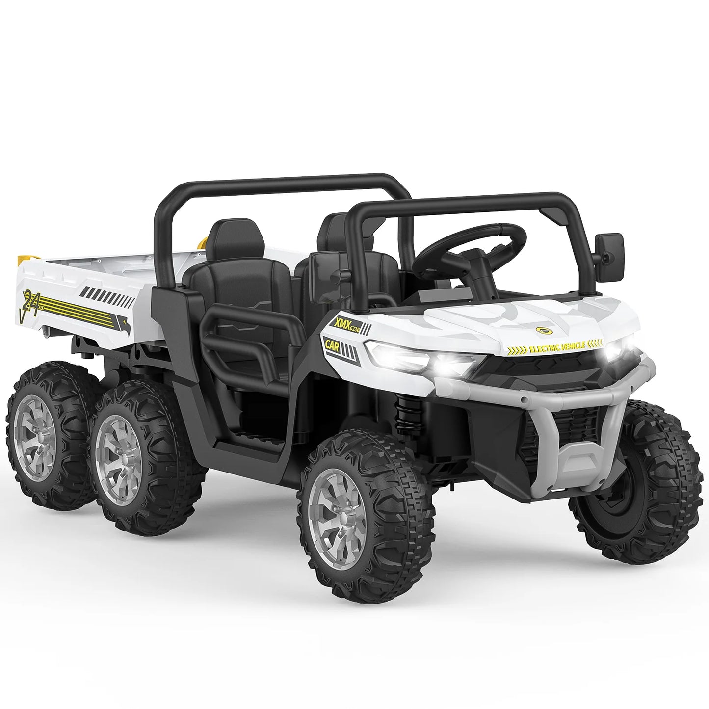 Ride On Truck Car 24 V Kids Electric Vehicles With Remote Control, Children Ride On Utv Car With Safety Belt, For Boys Girls