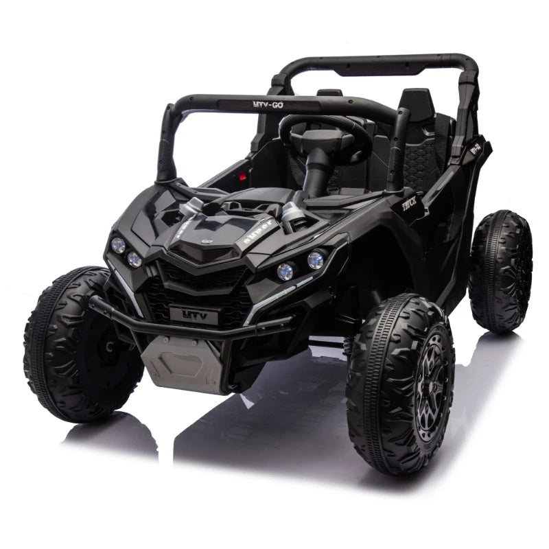 24V Two-Seater Kids Ride On UTV,Anti-collision bar,Storage space,Music,USB,Bluetooth,Volume control,for Kids 3+.