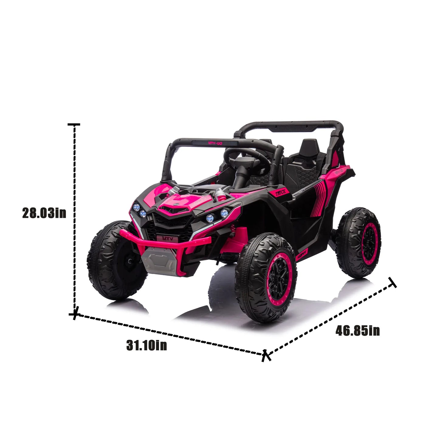 24V Two-Seater Kids Ride On UTV W/Parents Remote Control,Four-Wheel Suspension,Anti-collision bar,Music,Bluetooth for Kids 3+.