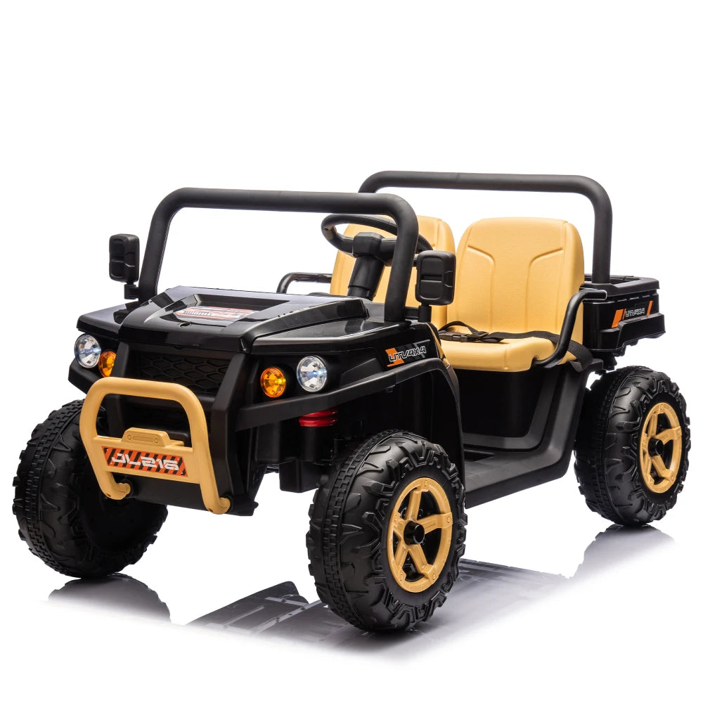 24V XXXL Kids Ride on UTV W/Parents Remote Control,Two-seater,Automatic Tipping Bucket,Rear Wheel Suspension,Slow Start