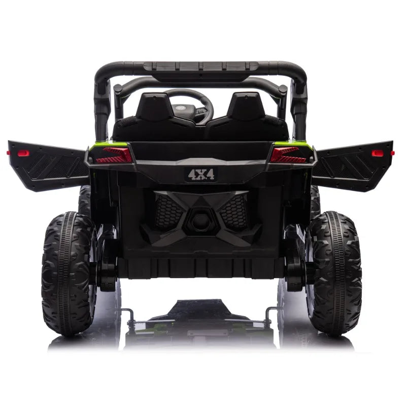 24V Two-Seater Kids Ride On UTV W/Parents Remote Control,Four-Wheel Suspension,Anti-collision bar,Music,Bluetooth for Kids 3+.