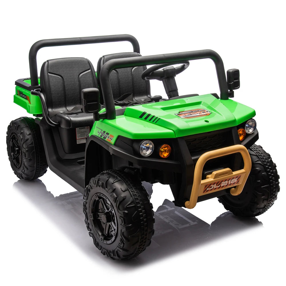 24V XXXL Kids Ride on UTV W/Parents Remote Control,Two-seater,Automatic Tipping Bucket,Rear Wheel Suspension,Slow Start