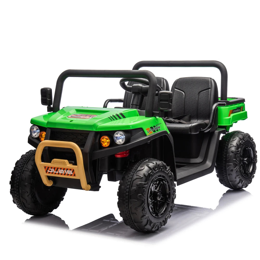 24V XXXL Kids Ride on UTV W/Parents Remote Control,Two-seater,Automatic Tipping Bucket,Rear Wheel Suspension,Slow Start