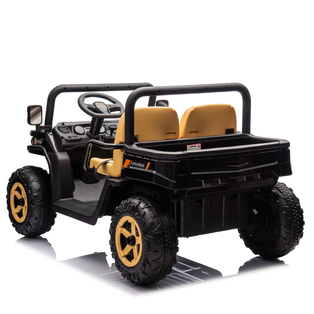 24V XXXL Kids Ride on UTV W/Parents Remote Control,Two-seater,Automatic Tipping Bucket,Rear Wheel Suspension,Slow Start