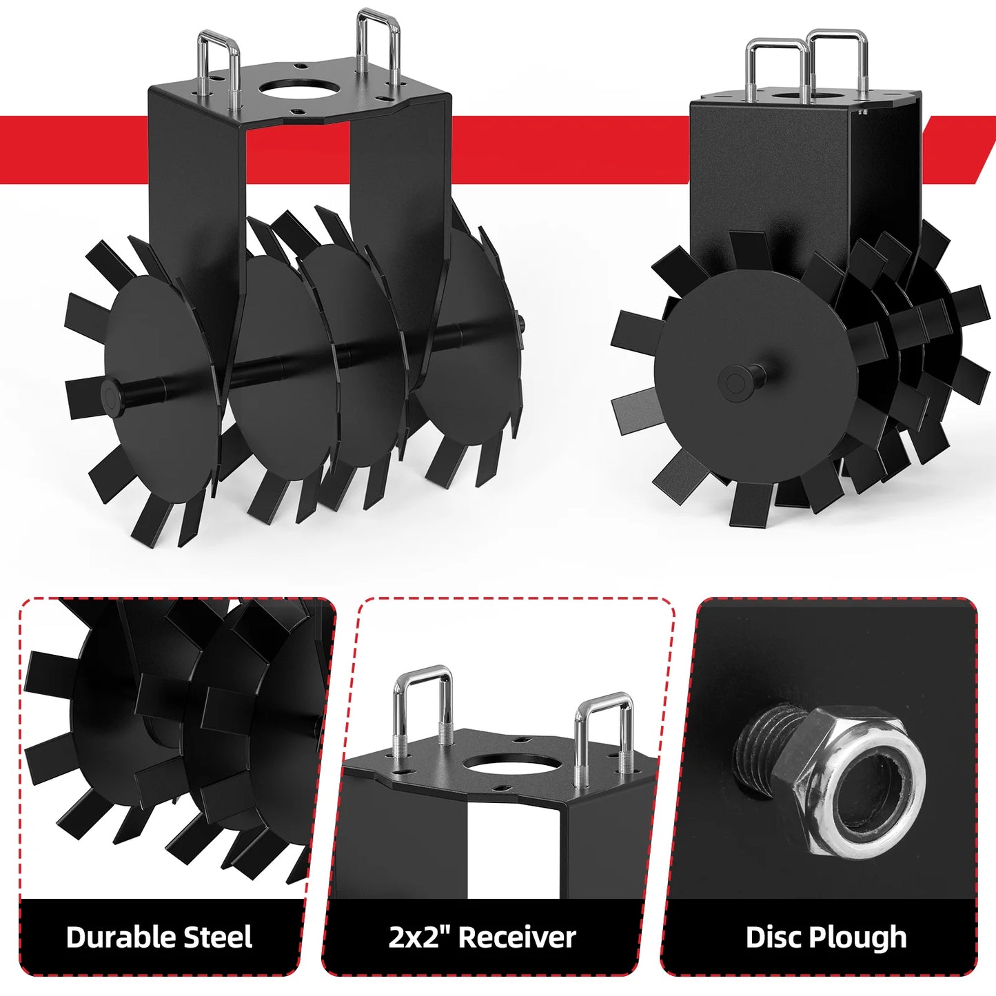 Disc Harrow Implements ATV Food Plot Equipment Impact Implements ATV/UTV Disc Harrow Plow Scraper Blade