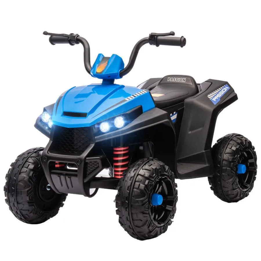 Qaba 12V ATV Battery Powered Four Wheeler with Spring Suspension Forward Reverse LED Lights Music MP3 Electric Car for Boys Gir