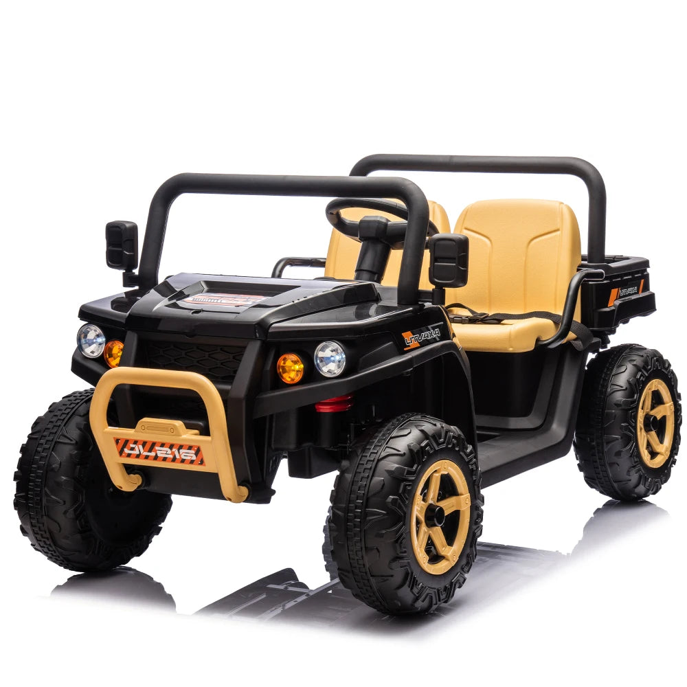 24V XXXL Kids Ride on UTV W/Parents Remote Control,Two-seater,Automatic Tipping Bucket,Rear Wheel Suspension,Slow Start