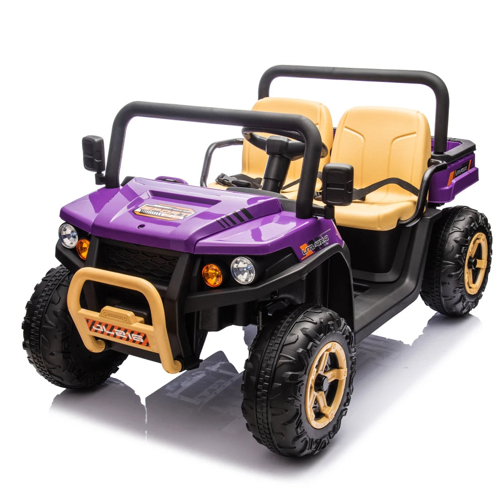 24V XXXL Kids Ride on UTV W/Parents Remote Control,Two-seater,Automatic Tipping Bucket,Rear Wheel Suspension,Slow Start