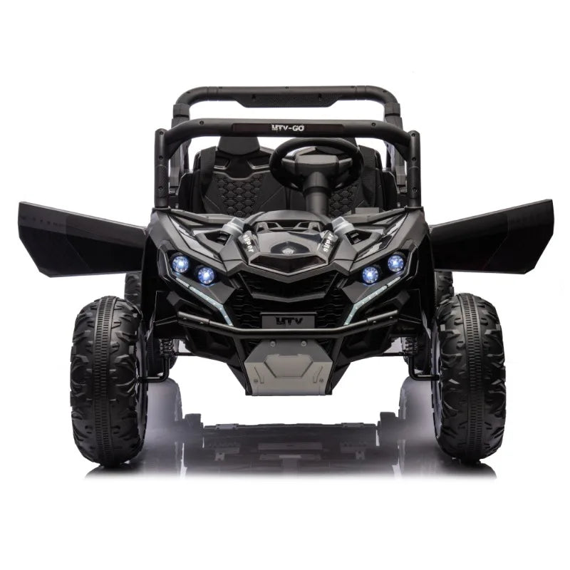 24V Two-Seater Kids Ride On UTV,Anti-collision bar,Storage space,Music,USB,Bluetooth,Volume control,for Kids 3+.