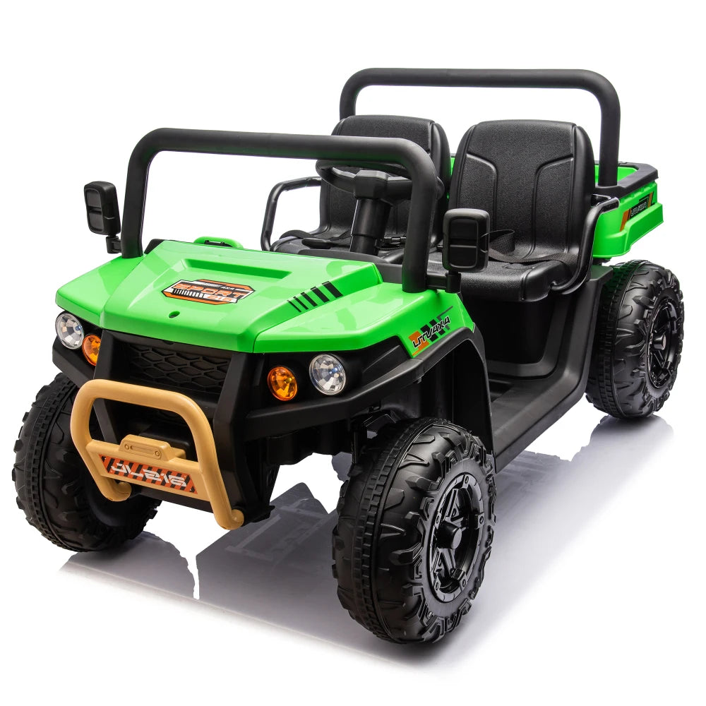 24V XXXL Kids Ride on UTV W/Parents Remote Control,Two-seater,Automatic Tipping Bucket,Rear Wheel Suspension,Slow Start