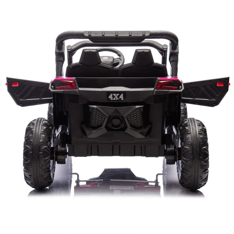 24V Two-Seater Kids Ride On UTV W/Parents Remote Control,Four-Wheel Suspension,Anti-collision bar,Music,Bluetooth for Kids 3+.