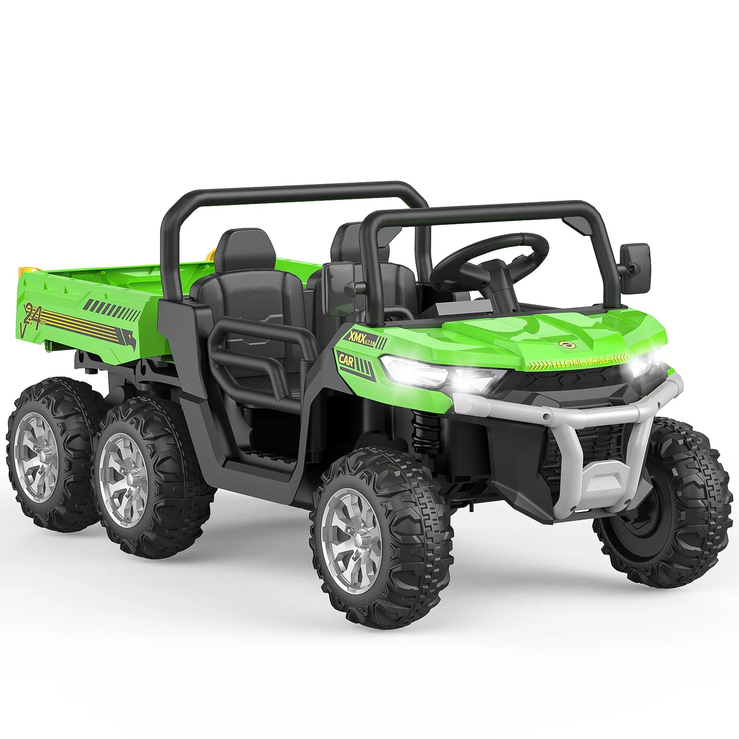 Ride On Truck Car 24 V Kids Electric Vehicles With Remote Control, Children Ride On Utv Car With Safety Belt, For Boys Girls