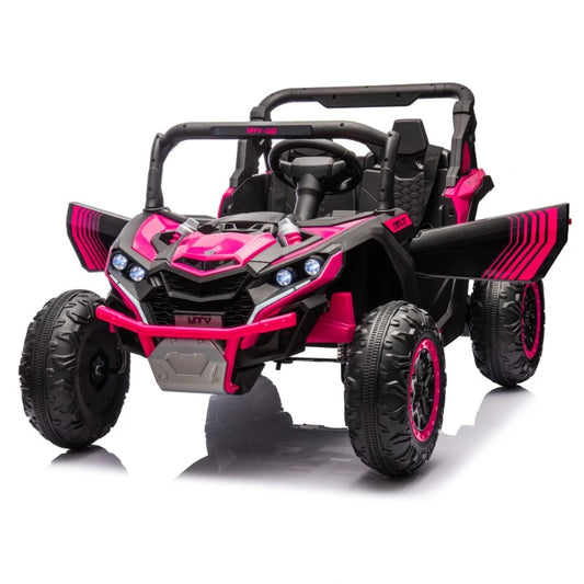 24V Two-Seater Kids Ride On UTV W/Parents Remote Control,Four-Wheel Suspension,Anti-collision bar,Music,Bluetooth for Kids 3+.