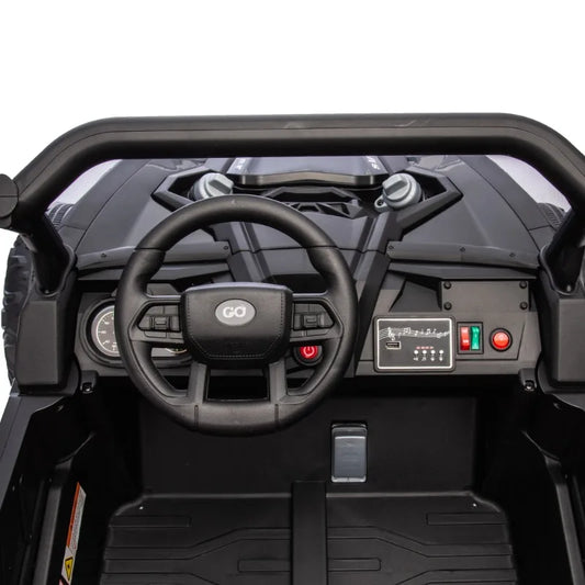 24V Two-Seater Kids Ride On UTV,Anti-collision bar,Storage space,Music,USB,Bluetooth,Volume control,for Kids 3+.
