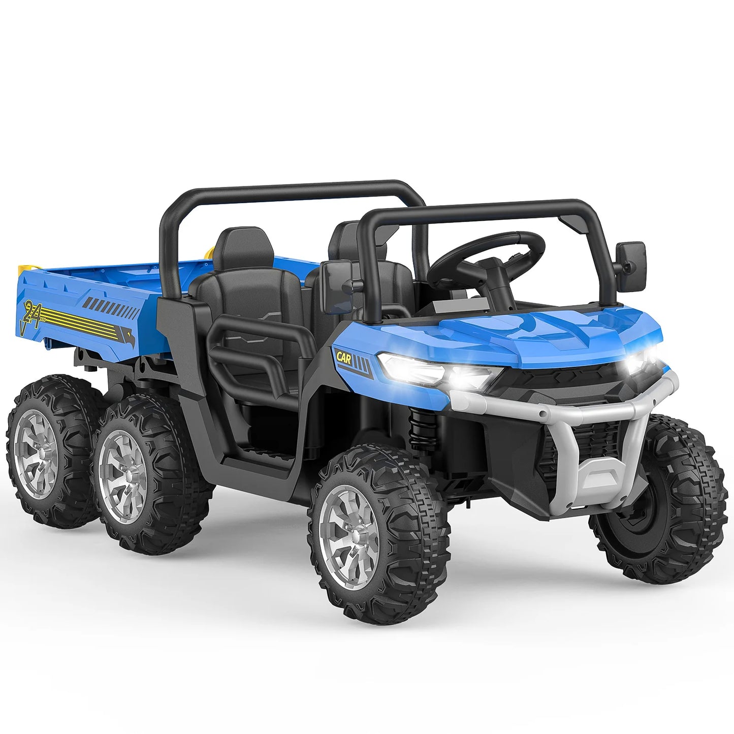 Ride On Truck Car 24 V Kids Electric Vehicles With Remote Control, Children Ride On Utv Car With Safety Belt, For Boys Girls