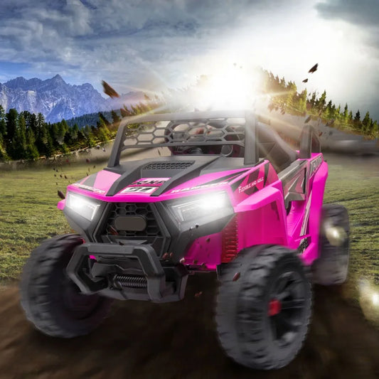 12V kids Ride On Mini UTV Electric Car with Front LED Lights and Horn Single Seat with a Safety Belt Forward Reverse Function